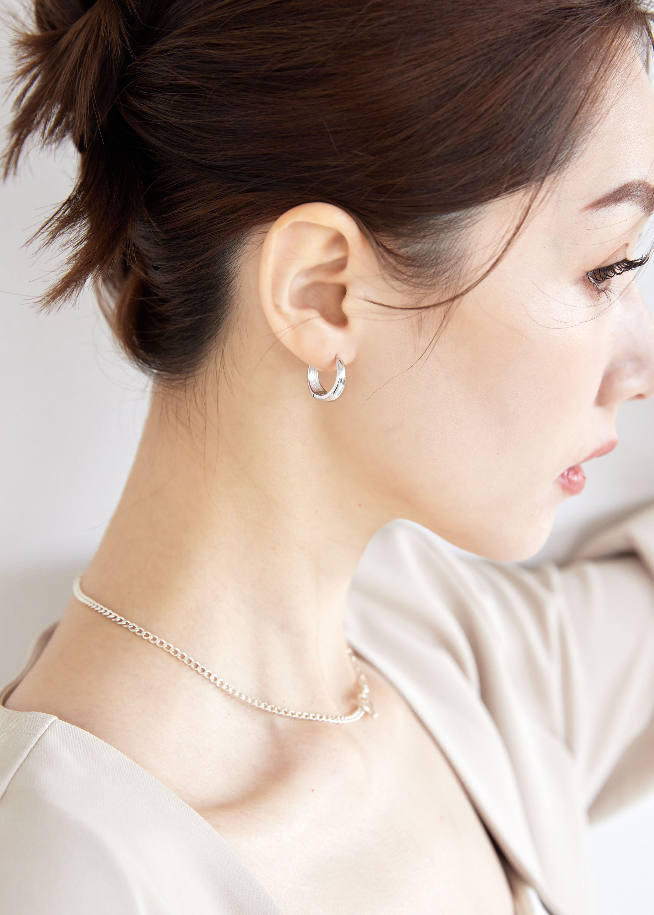 純銀圓弧耳圈-大