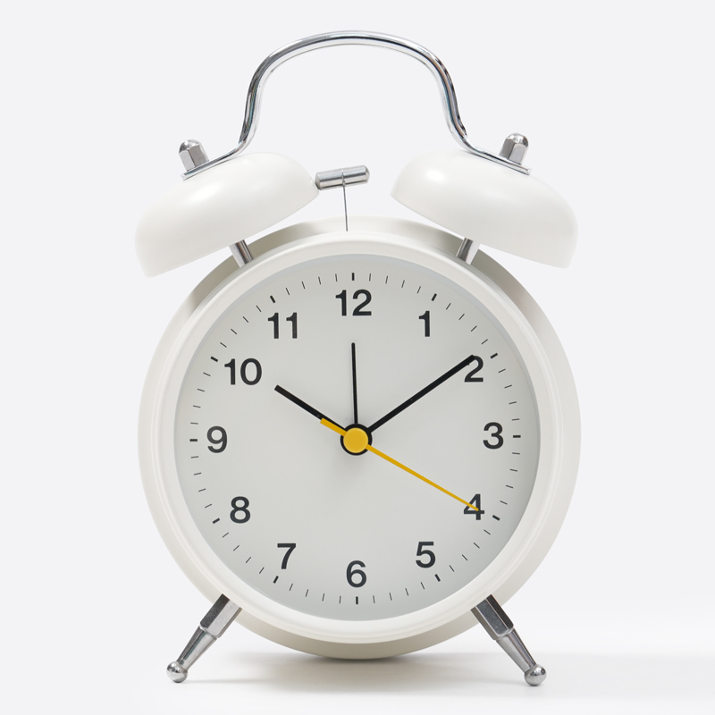 SP 電池式雙鈴鬧鐘/白