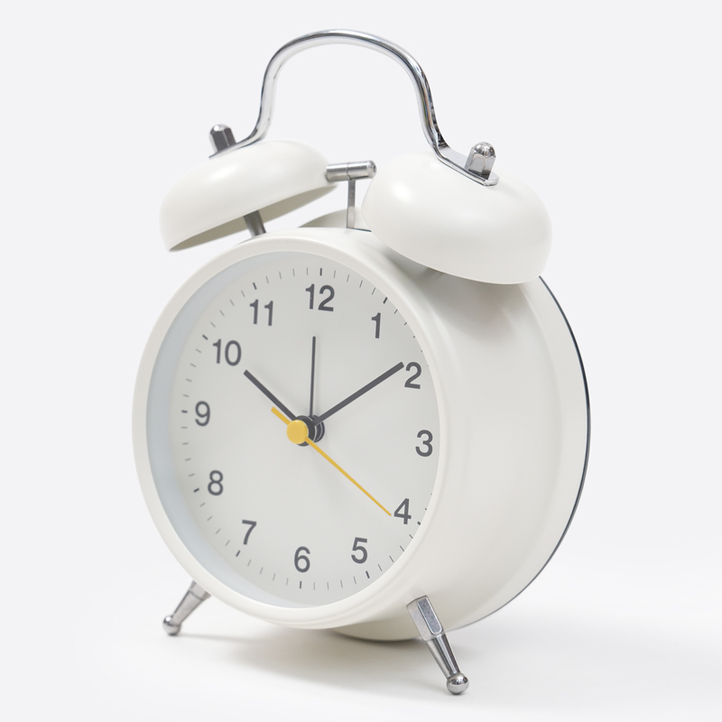 SP 電池式雙鈴鬧鐘/白