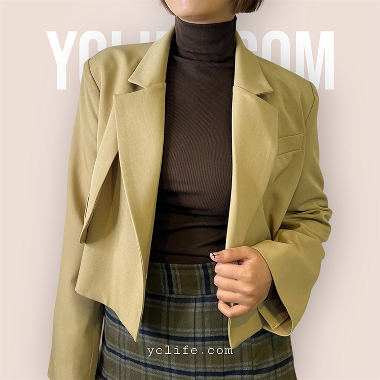 羊毛天絲羅紋高領上衣