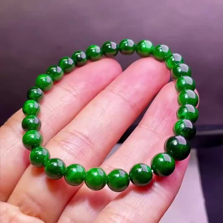 翡翠珠子手串 (5.7-8mm直徑),天然翡翠A玉, 緬甸玉, Jade, Jadeite