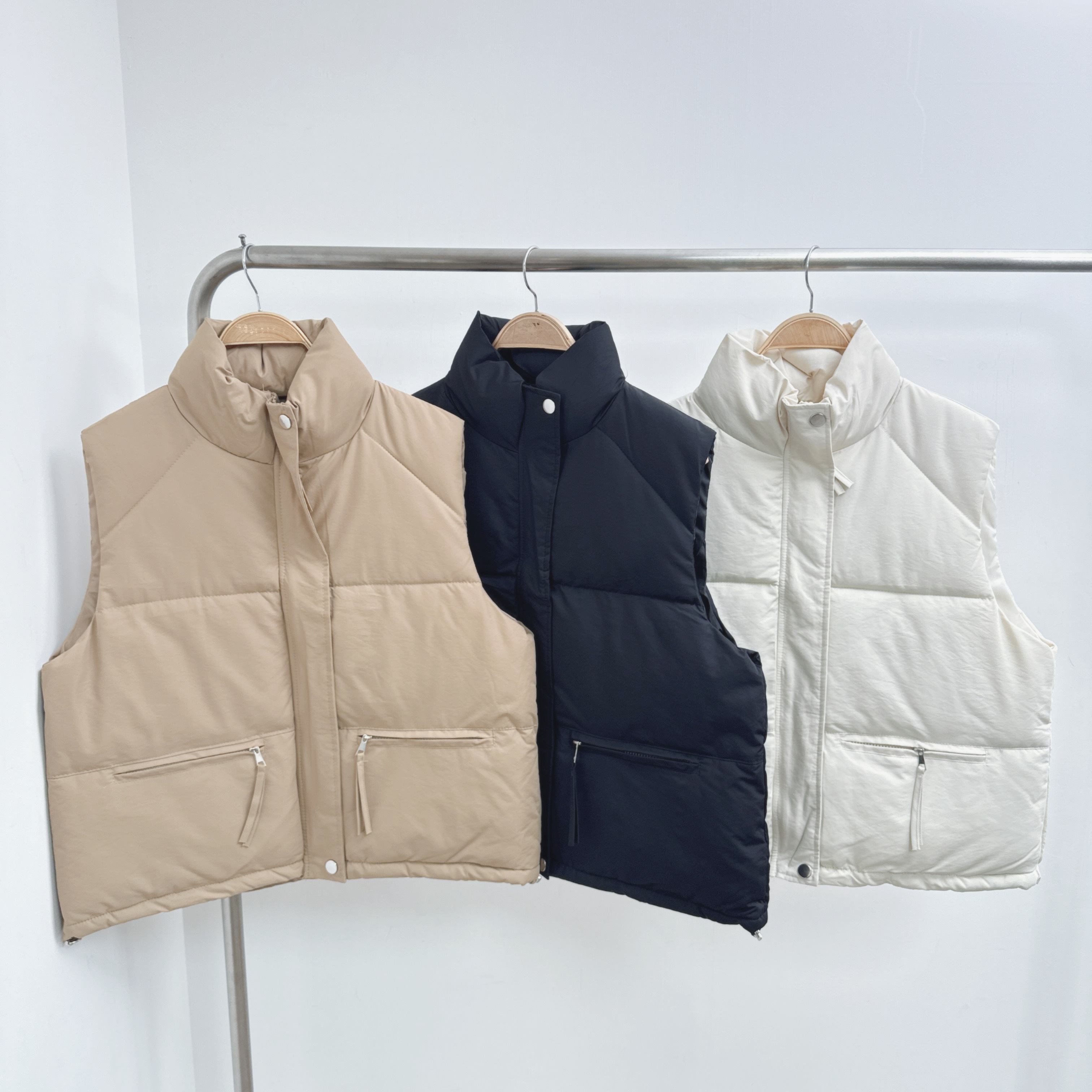 雙拉鍊口袋夾棉背心 (E93-E95)