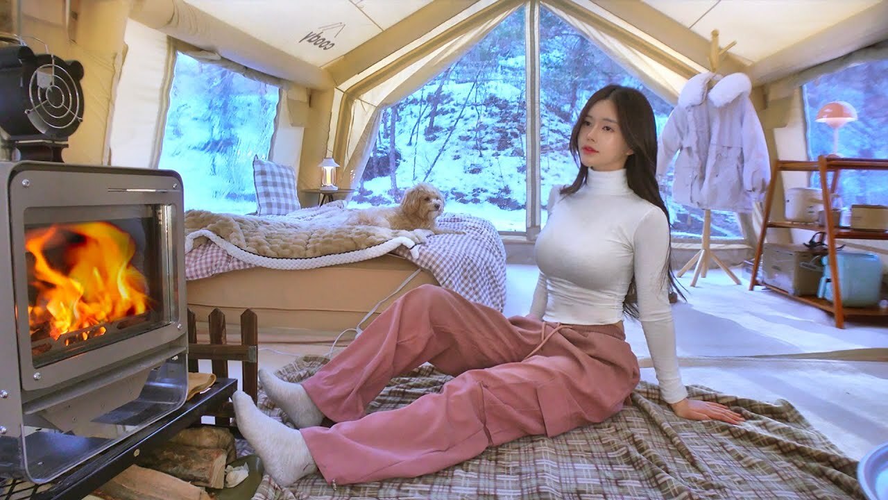 🥶 在零下-11°C的寒潮中 待在有柴火暖爐的 Familia 17.2 依然溫暖舒適