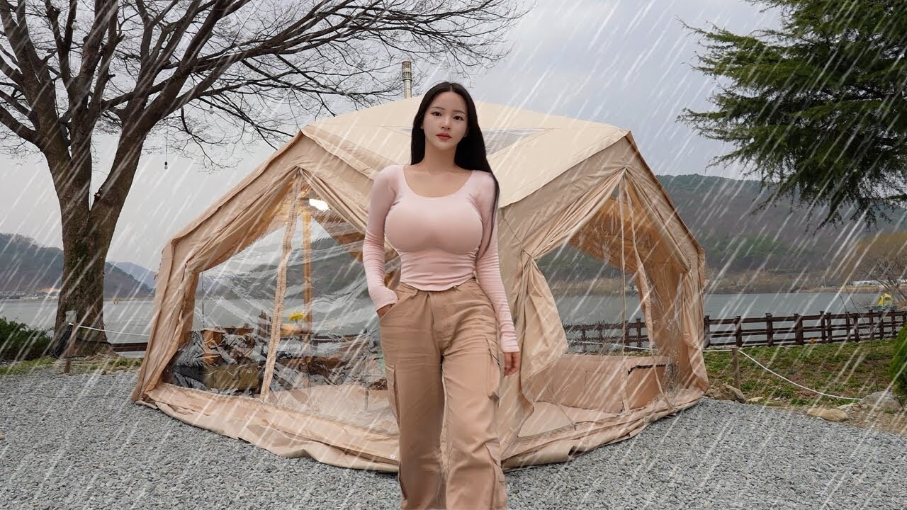 在雨落不停的美麗湖畔，用 HUB 樞紐 度過溫暖又療癒的一晚｜雨中露營 ASMR