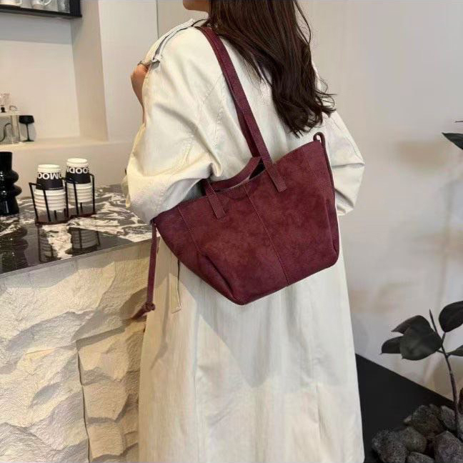 質感麂皮肩背手提兩用托特包 / 5色