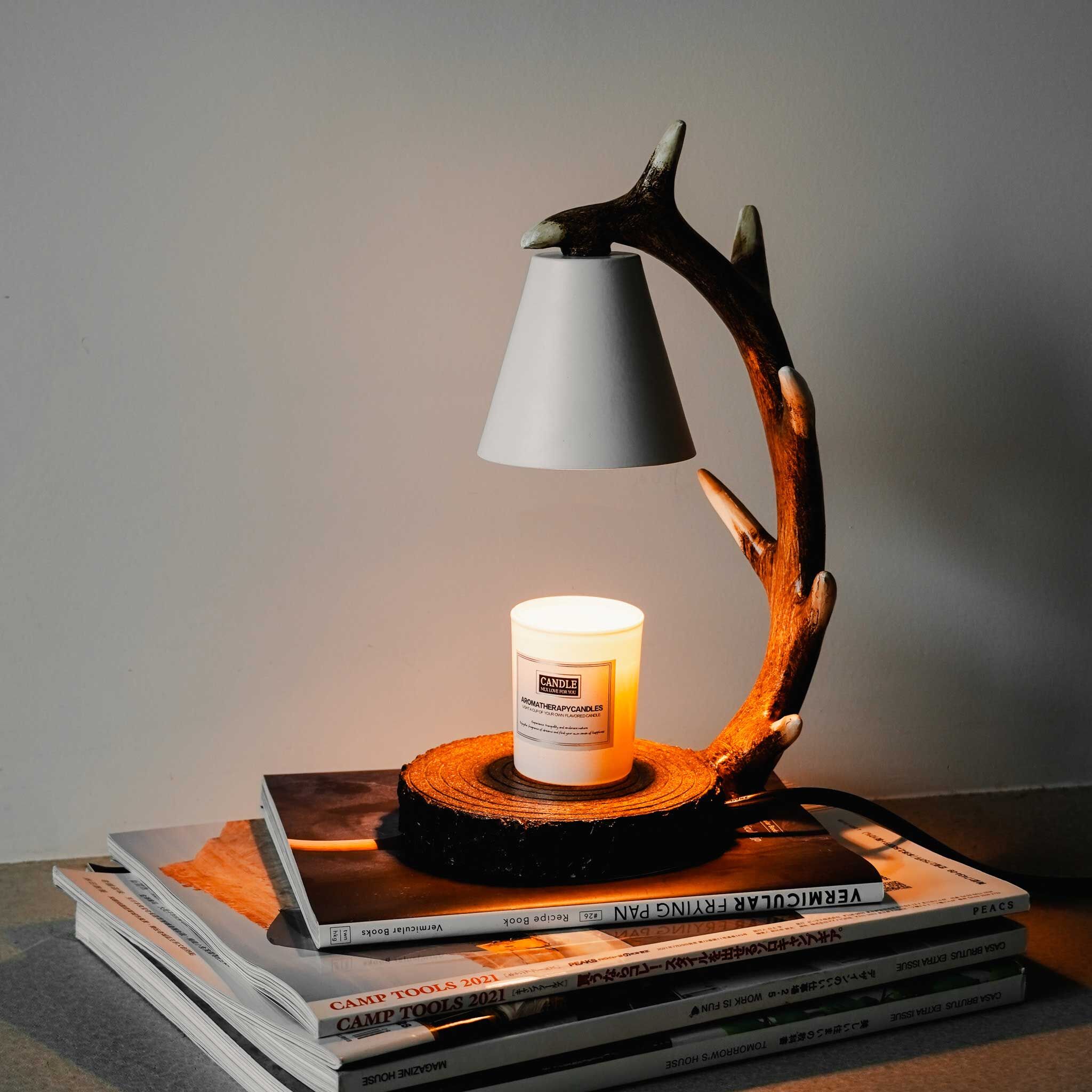 鹿角造型融蠟裝飾燈 附杯香薰蠟燭 預購