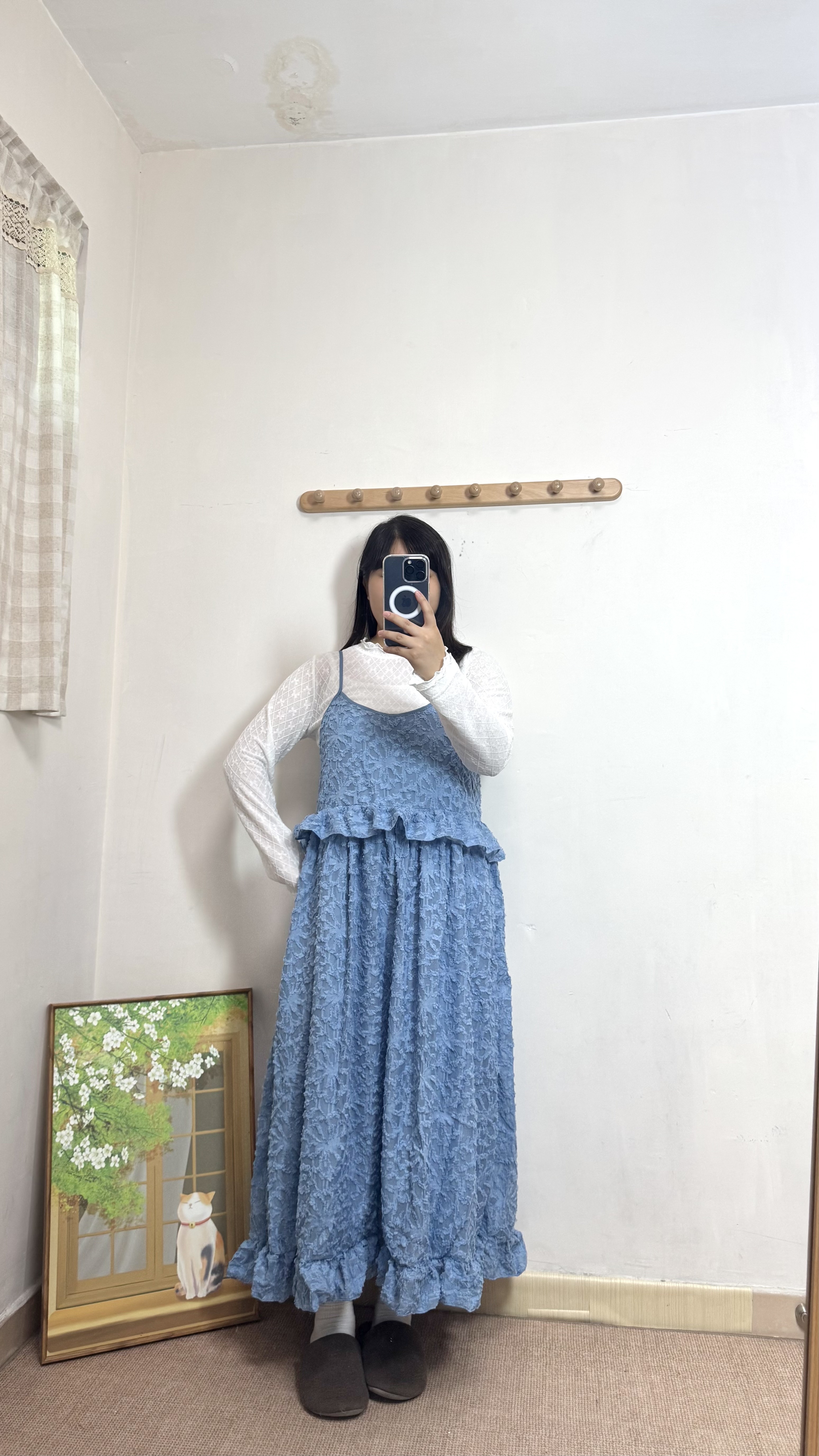 壓花紋花邊吊帶OPS