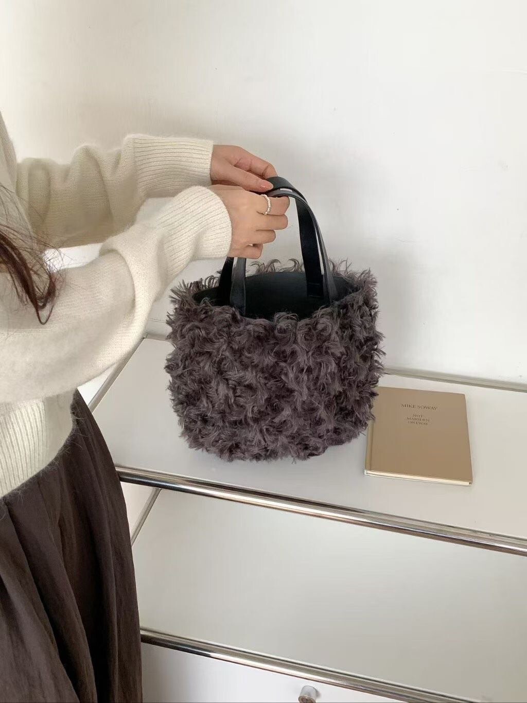 可愛QQ捲捲毛手提托特包 / 4色