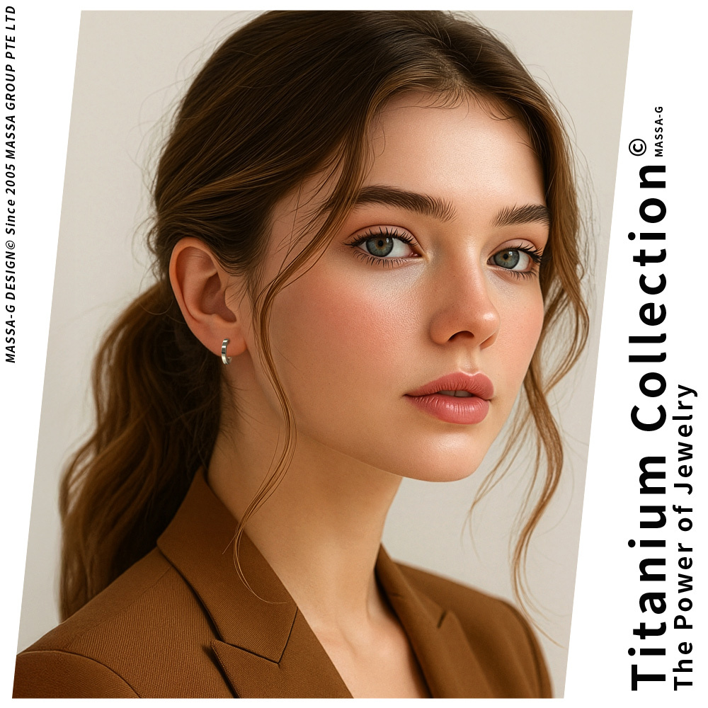MASSA-G【Walzer華爾滋】純鈦耳環(一對)1.4cm