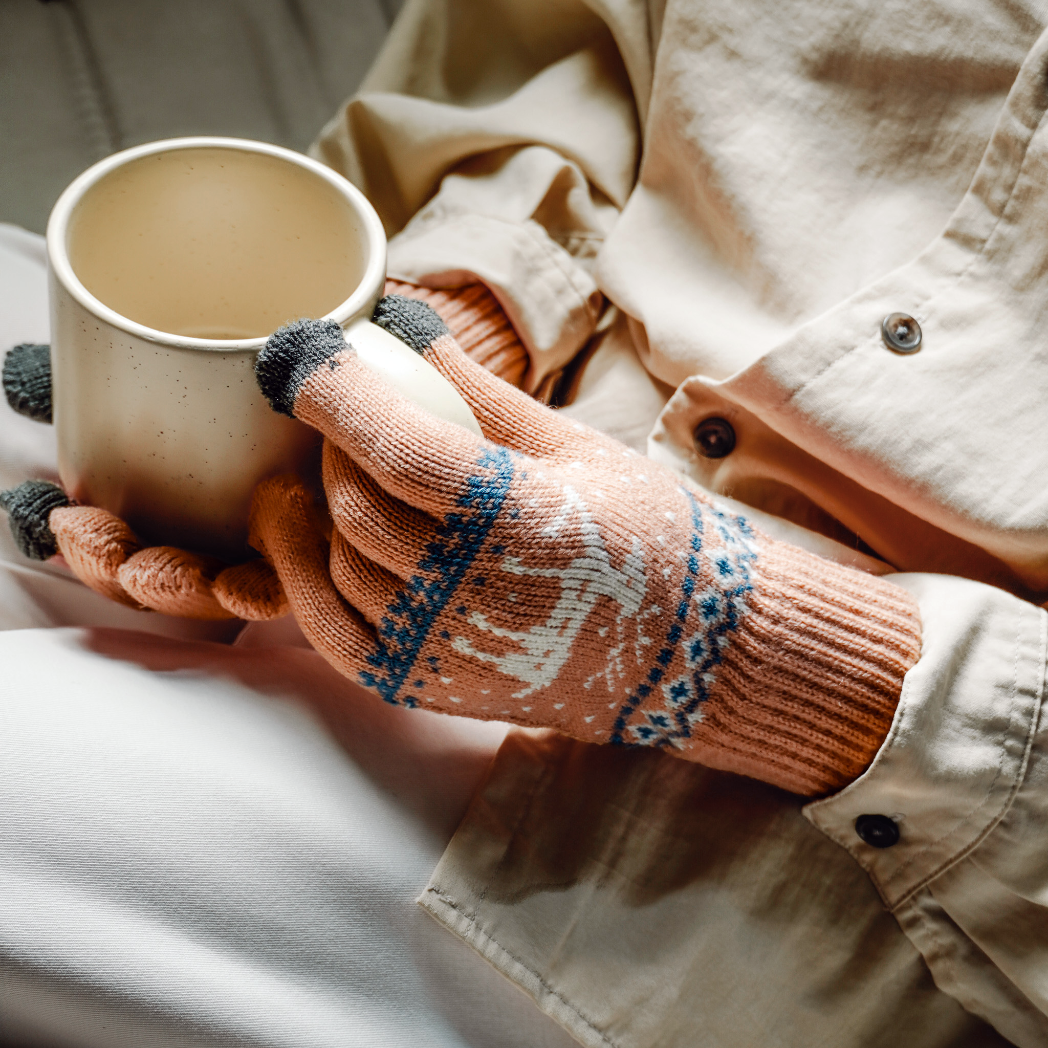 針織保暖觸屏手套 三色售