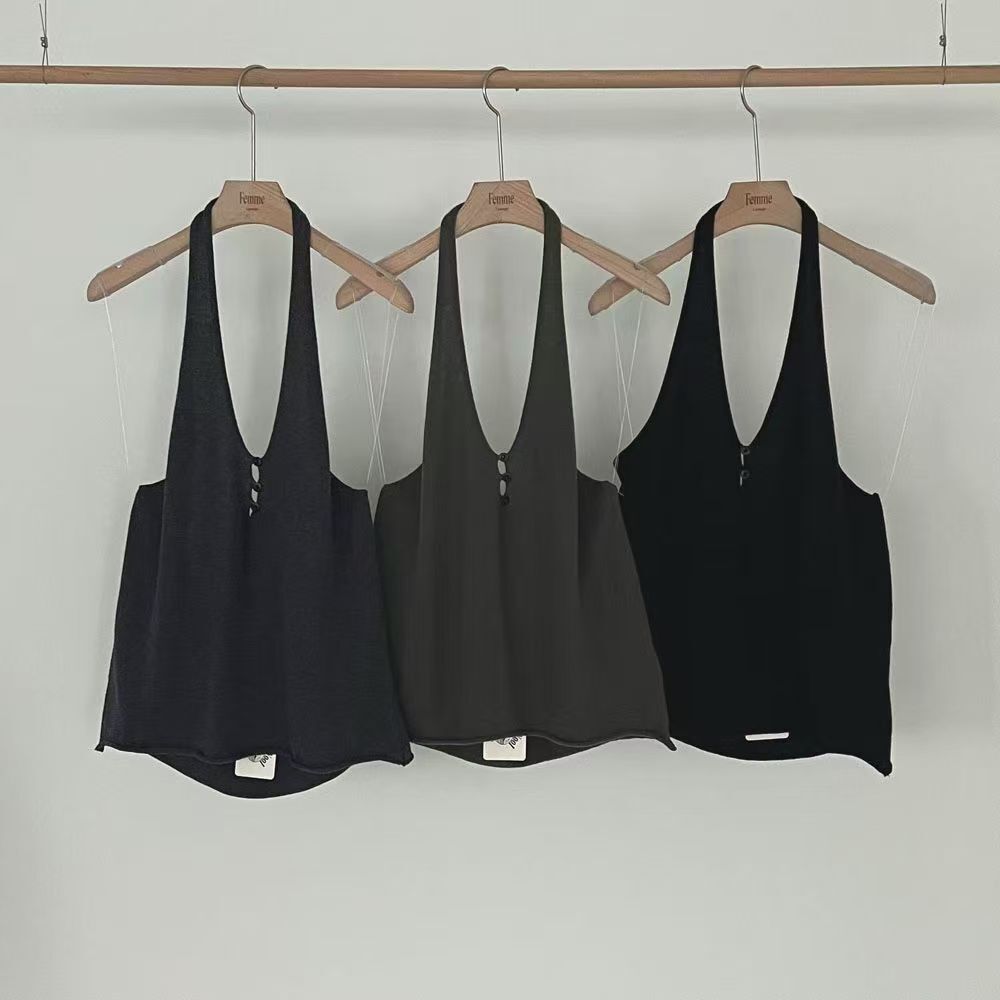 LF5219 深V領露背疊穿上衣