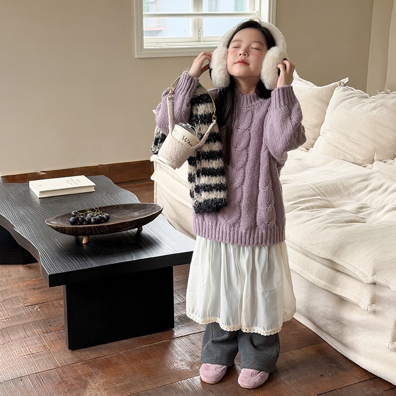 冬日氛圍質感麻花上衣