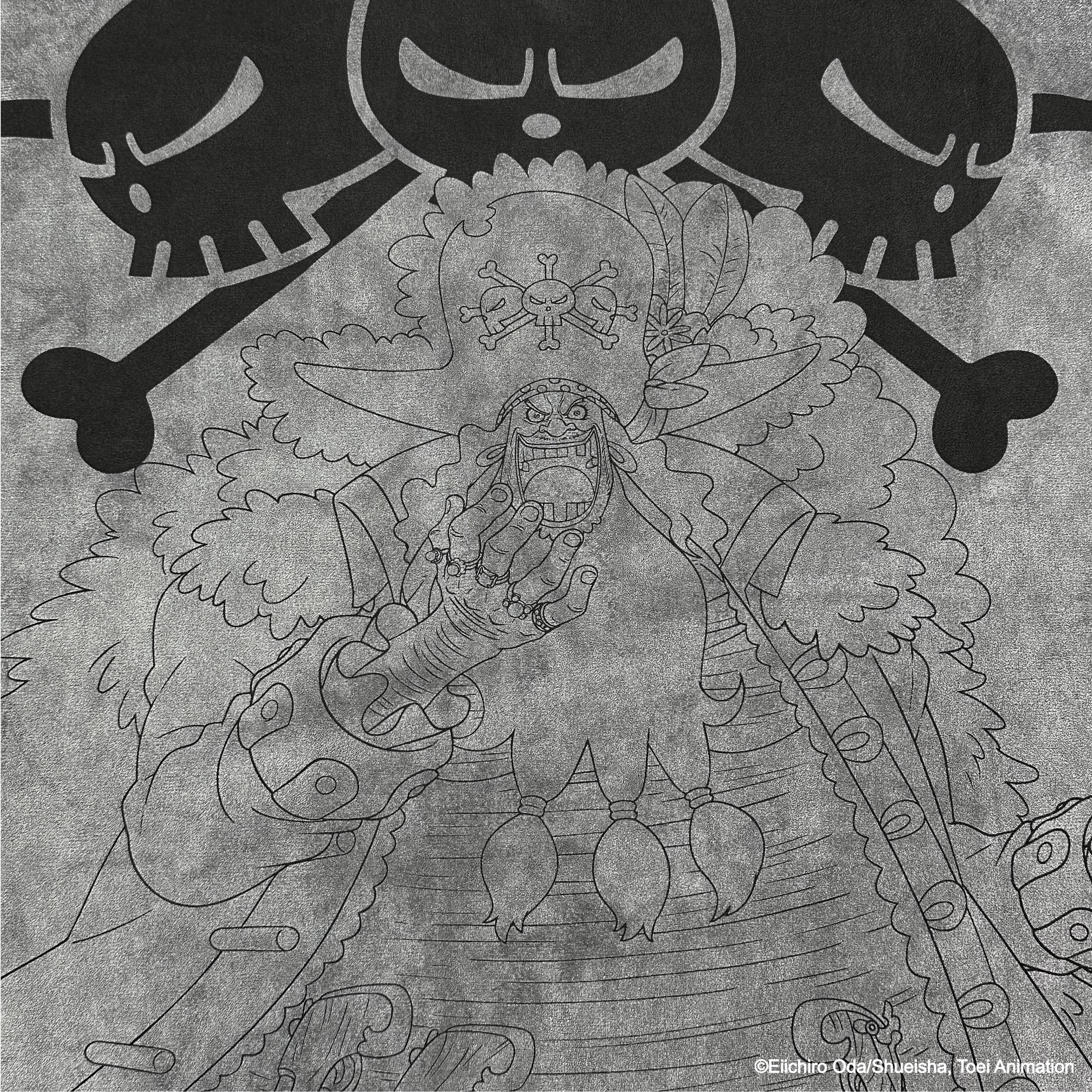 XCTRL® x 航海王 黑鬍子皮絨寬版短T-灰