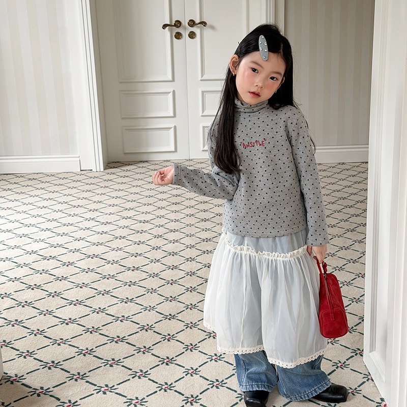 自帶氛圍堆堆領波點加絨上衣