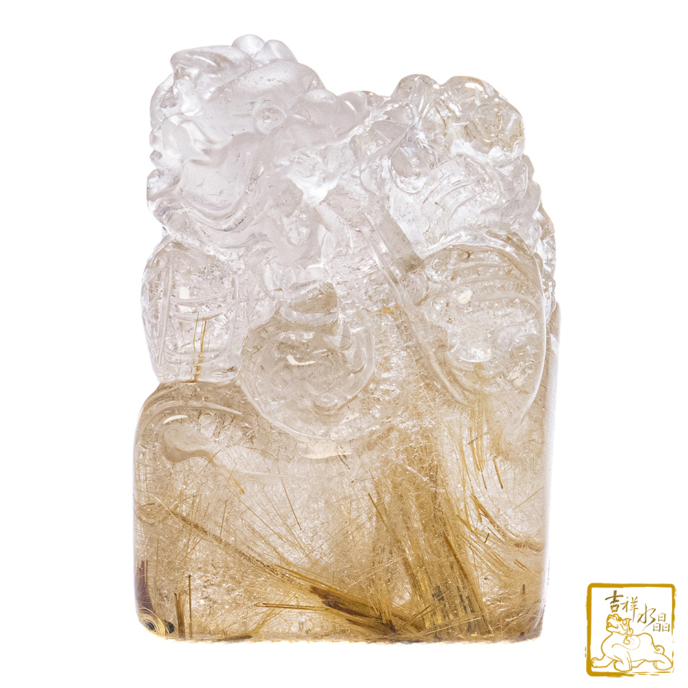 鈦晶祥龍印材 51.7g 吉祥富貴