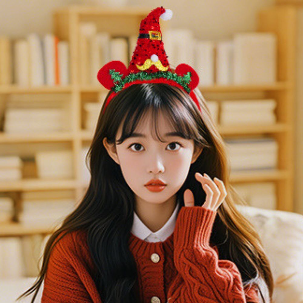 可愛聖誕帽髮箍｜  聖誕節裝飾 聖誕節用品 可愛髮箍 聖誕節髮箍 髮飾 頭箍 耶誕節 派對 裝扮 遊行【輕鬆購五金百貨】