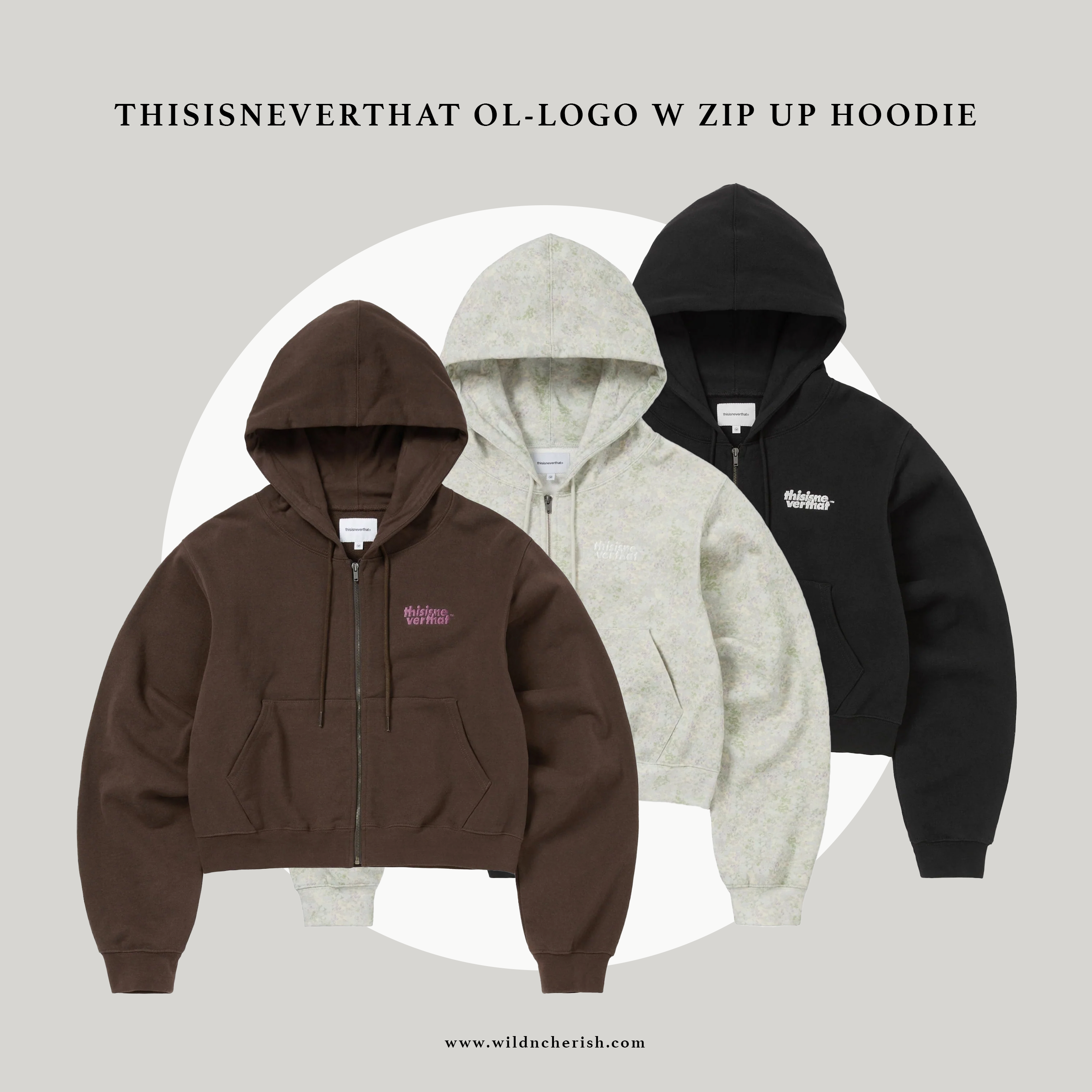 預訂 | Thisisneverthat OL-Logo W Zip Up Hoodie 女裝 短版
