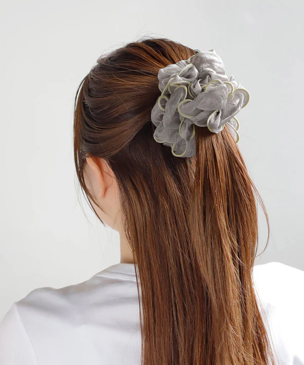 [連線優惠] ANEMONE 滾邊亮片薄紗髮圈