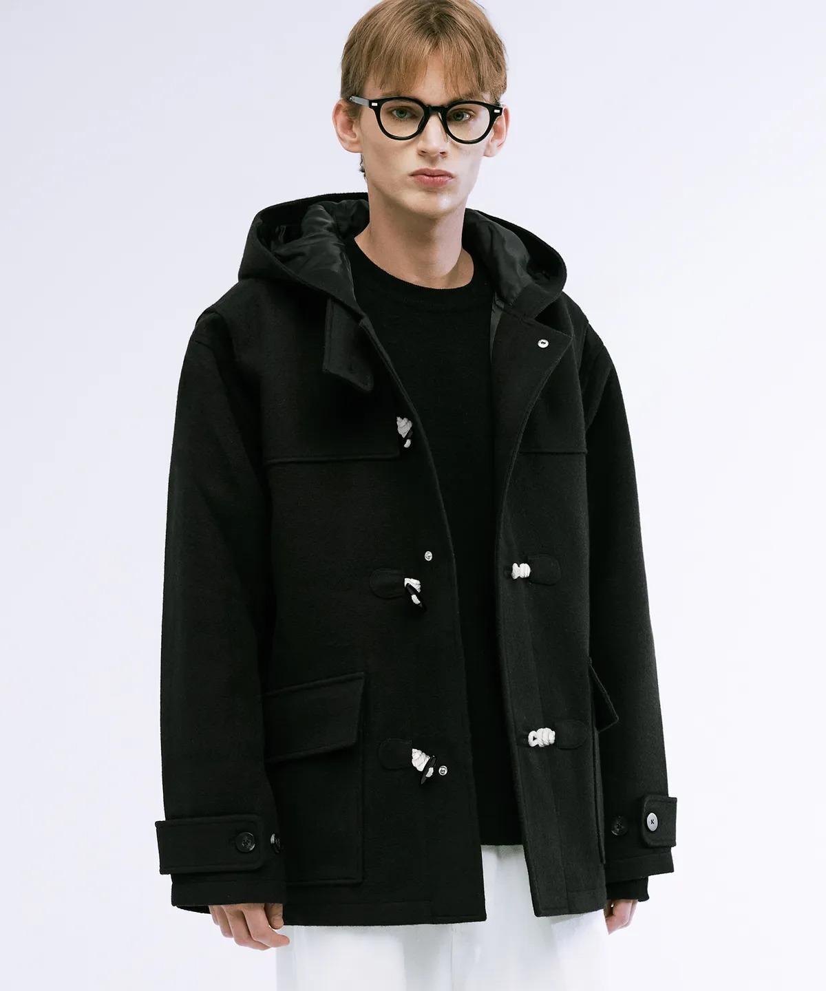 TRILLION UNISEX BALMACAAN DUFFLE SHORT COAT