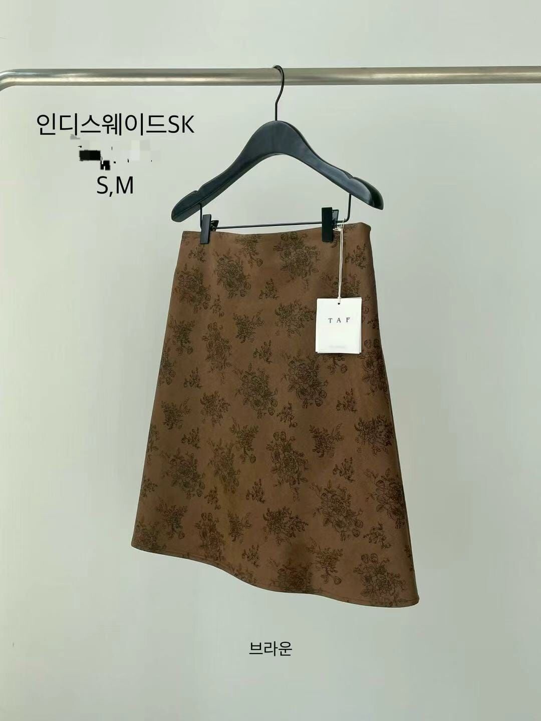 TF5225 印花麂皮A字裙