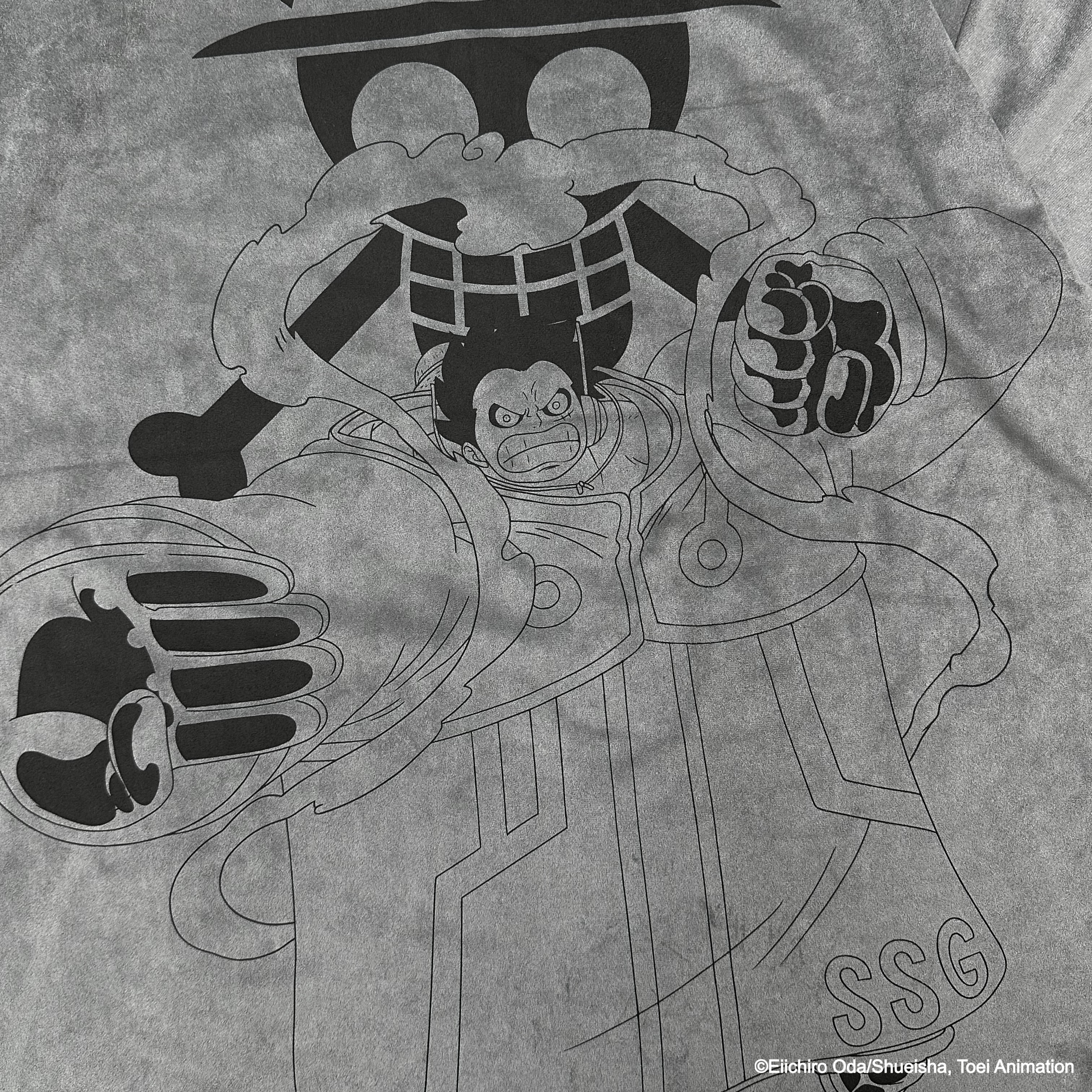 XCTRL® x 航海王 魯夫皮絨寬版短T-灰