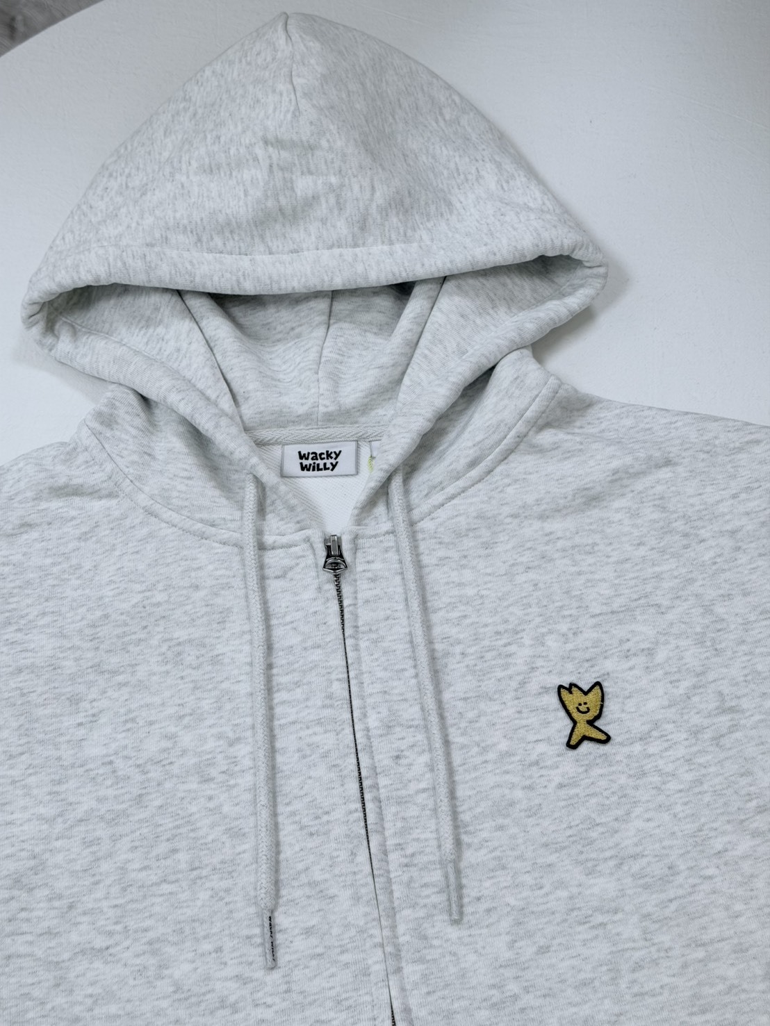 【OWN】Wacky Willy 連帽外套 棉質 經典 刺繡 胸前LOGO 小黃人 不分男女 淺灰色