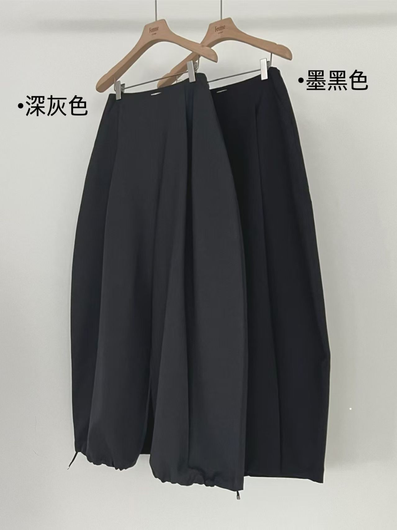 LF5222 壓摺抽繩褲腳寬褲 (S/M)