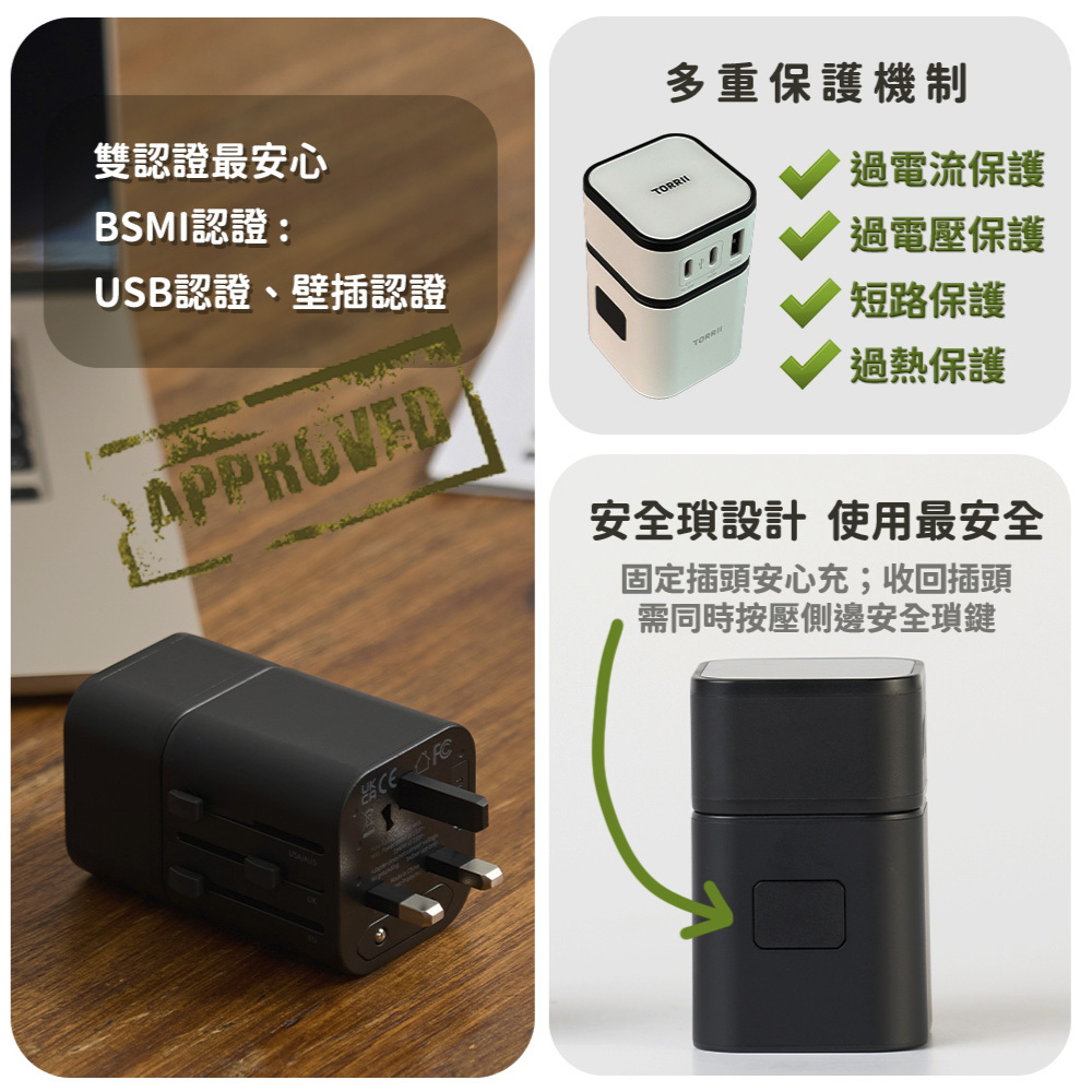【TORRII】VOYA 45W多合一萬國轉接電源供應器(快充版)