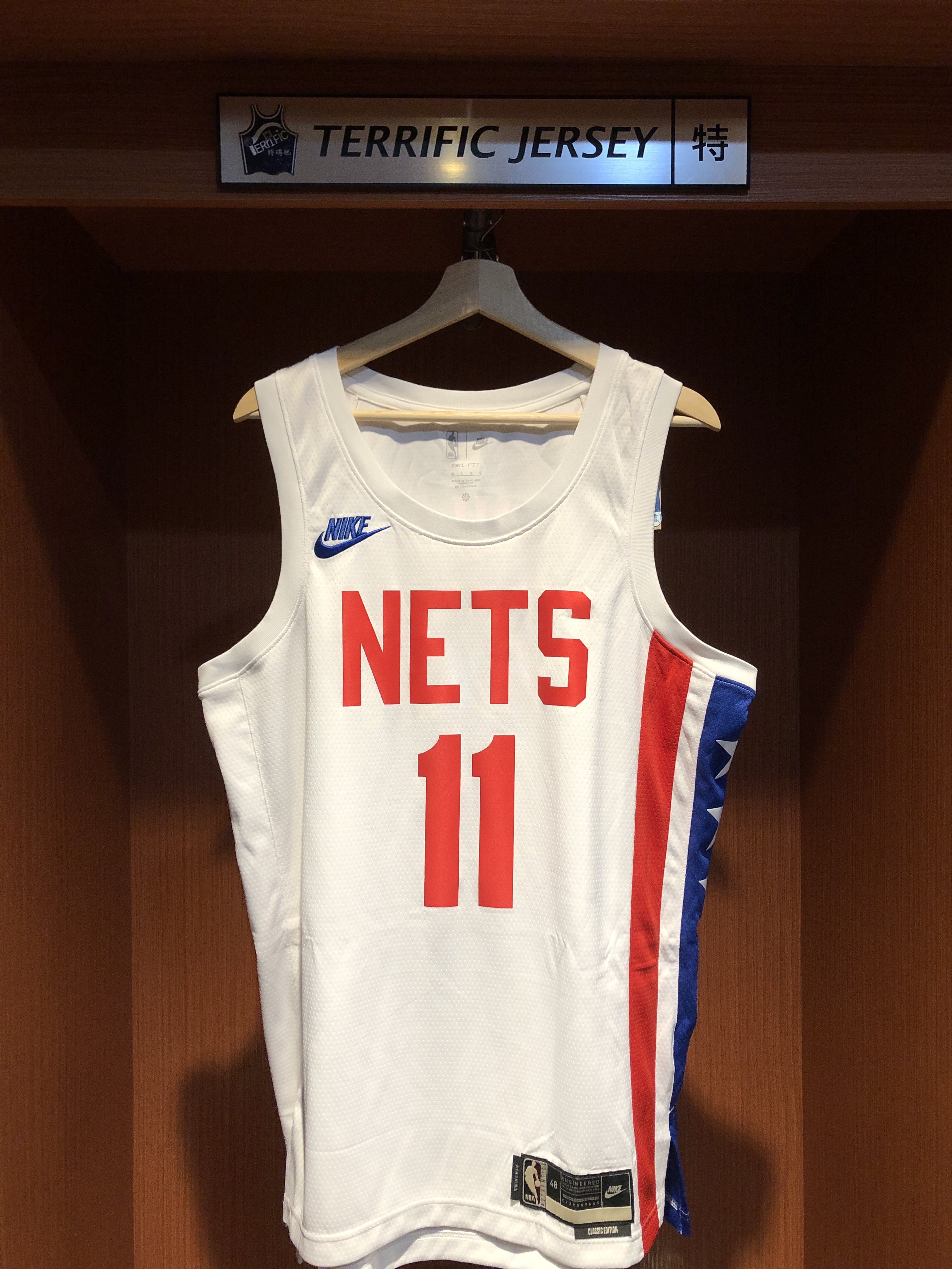 NBA球衣 Kyrie Irving 布魯克林籃網復古白 HWC Nike Swingman 球迷版 熱轉印 全新