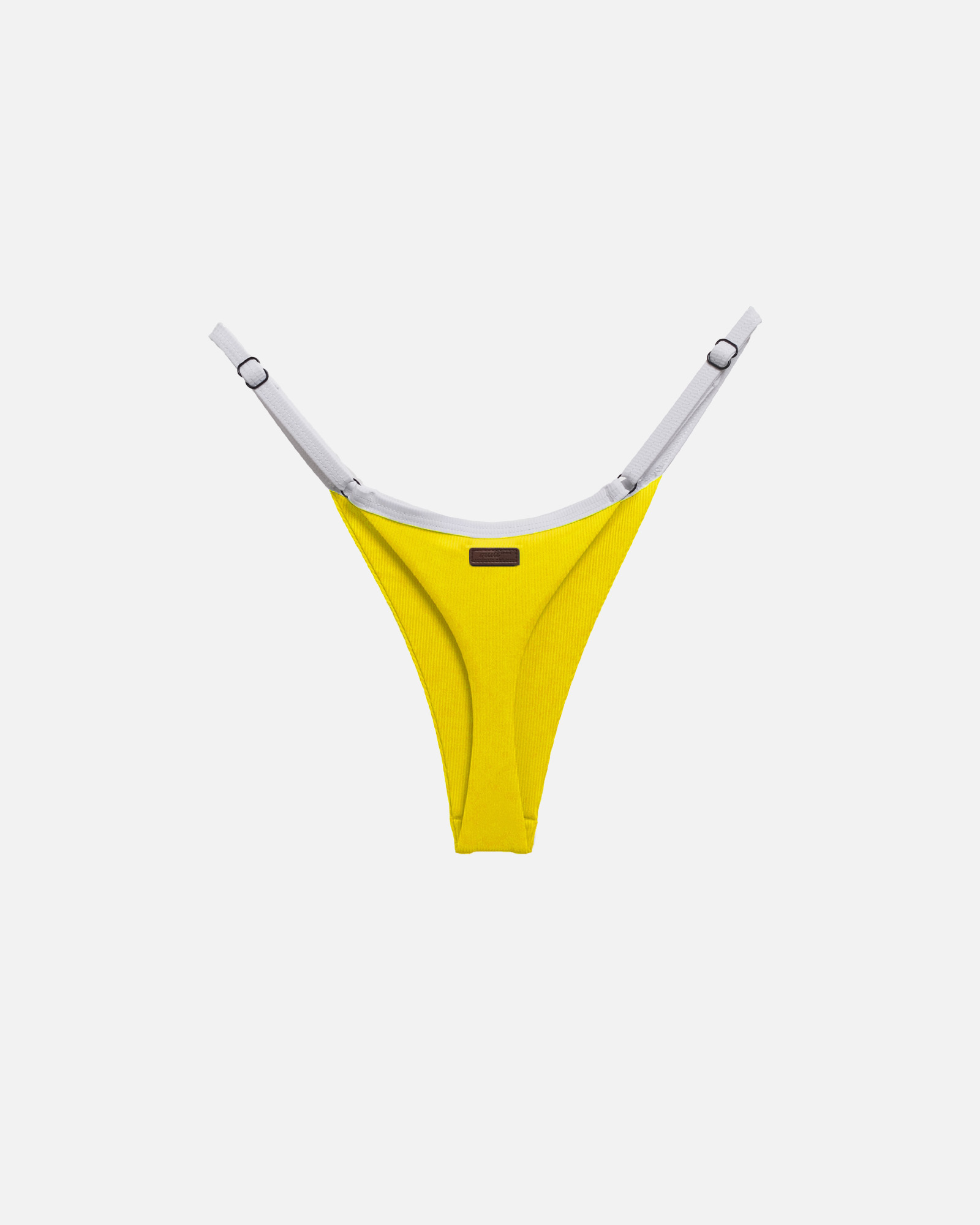 【羅紋陽光黃x素白邊】SUNNY 極細日曬丁字泳褲