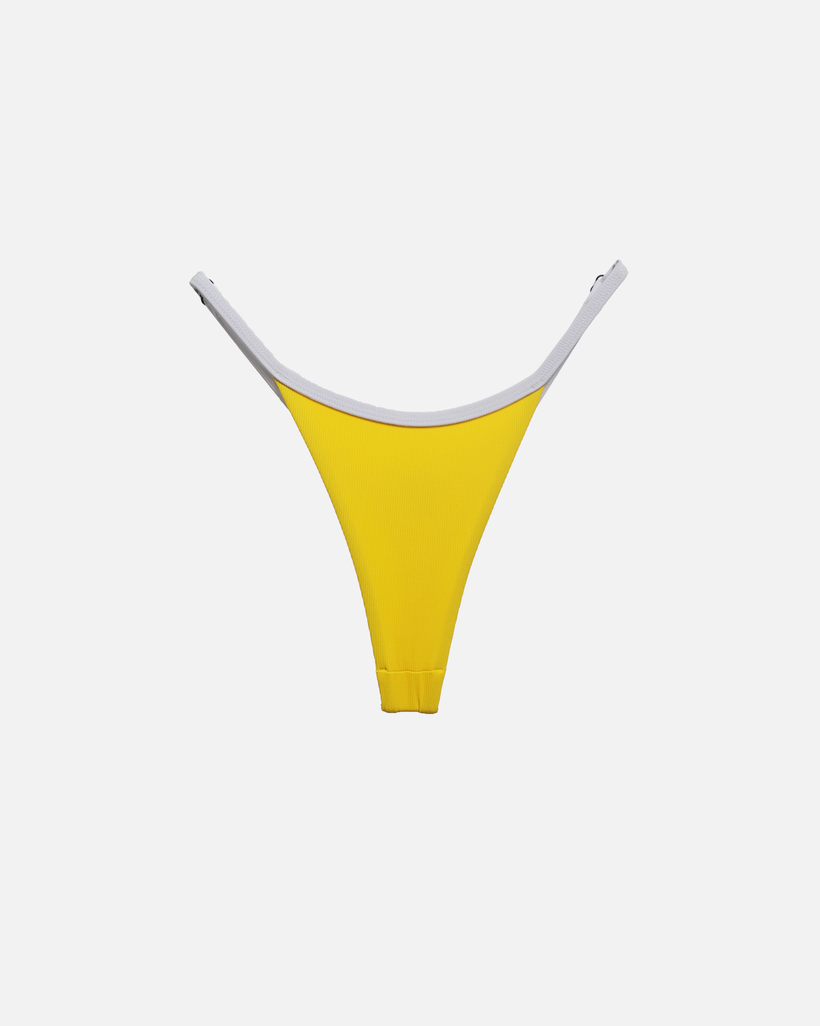 【羅紋陽光黃x素白邊】SUNNY 極細日曬丁字泳褲