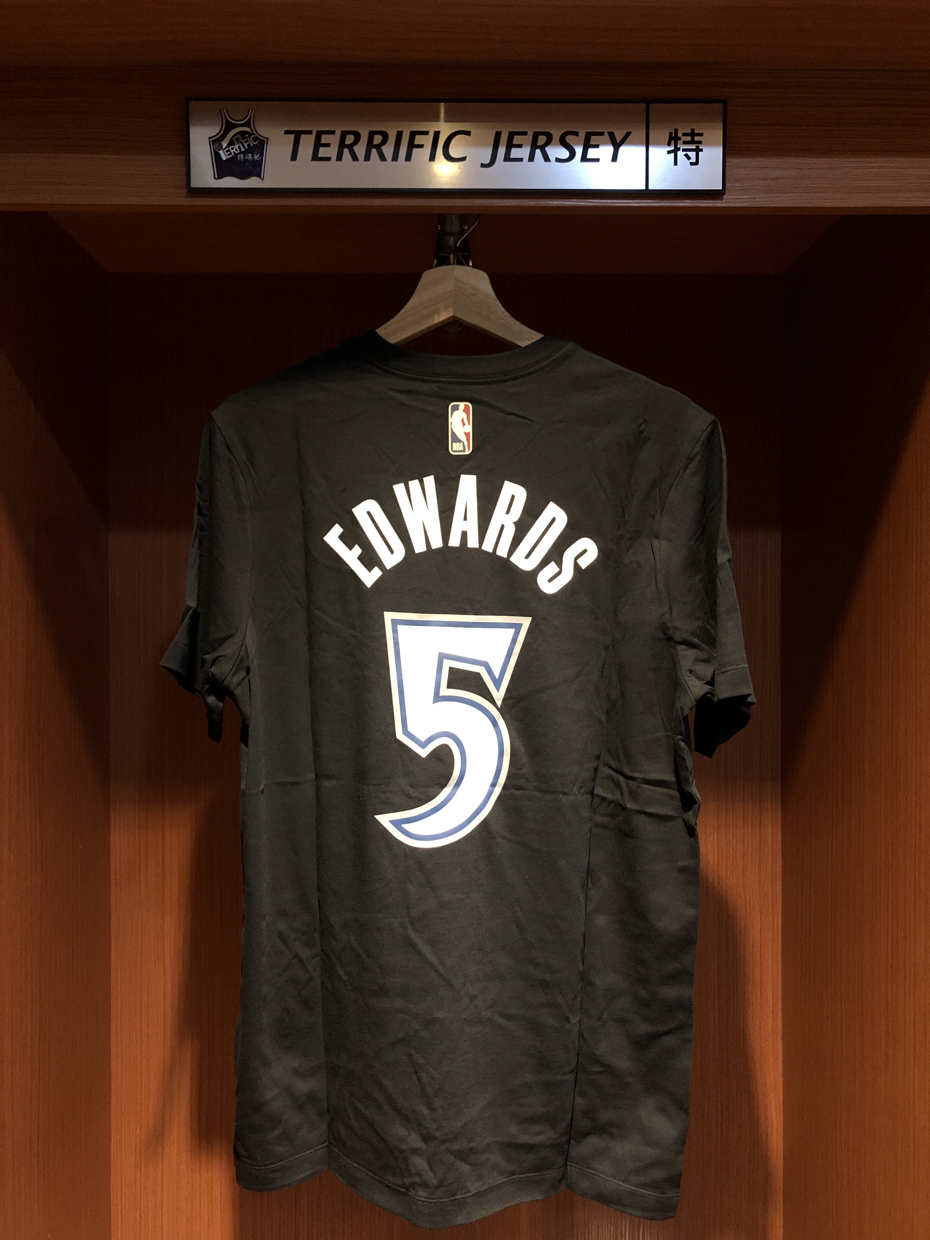 NBA短袖 Anthony Edwards 明尼蘇達灰狼復古 黑森林 HWC Nike Player Name Tee 棉質 短袖 全新