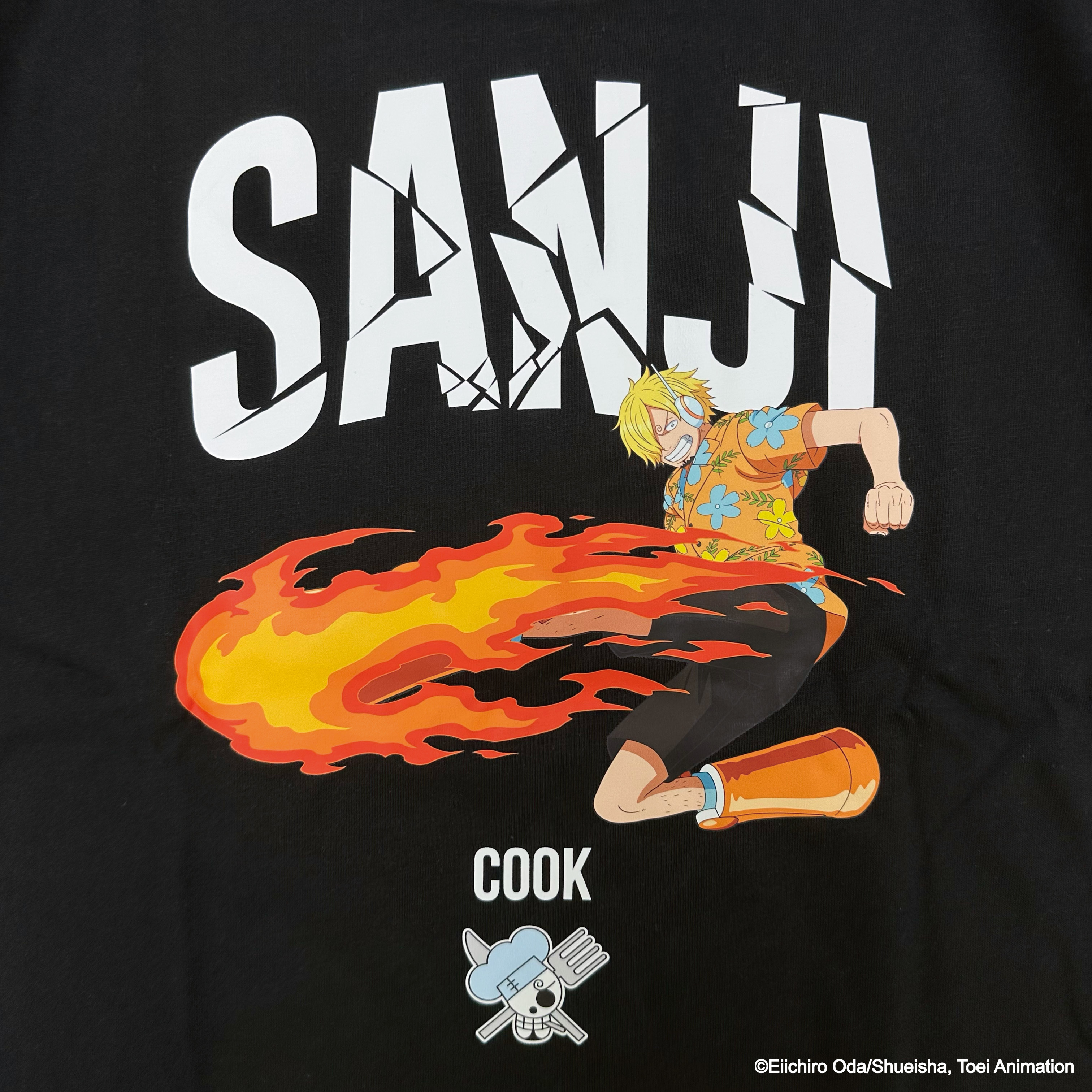 XCTRL® x 航海王 香吉士寬版短T-黑