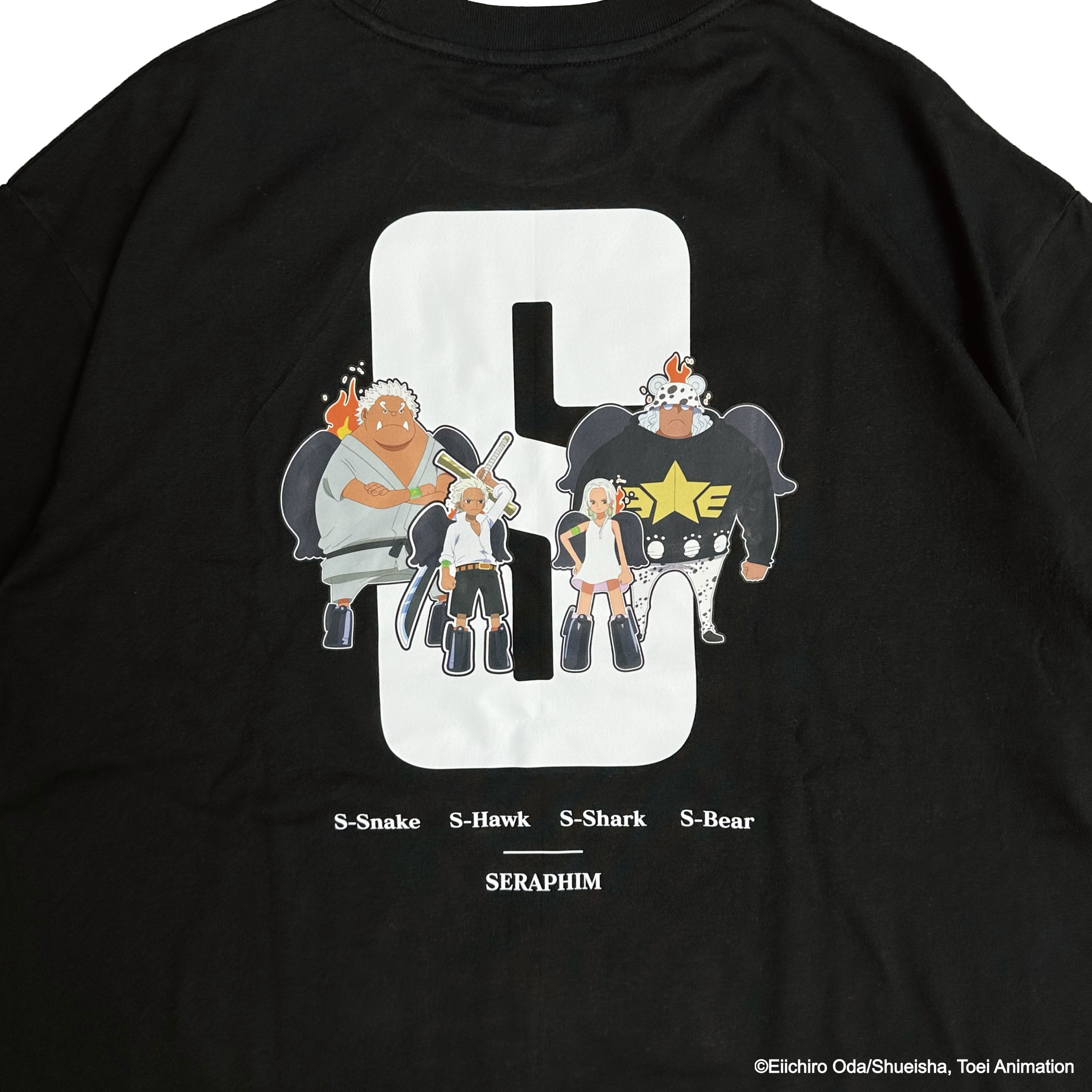 XCTRL® x 航海王 熾天使寬版短T-黑