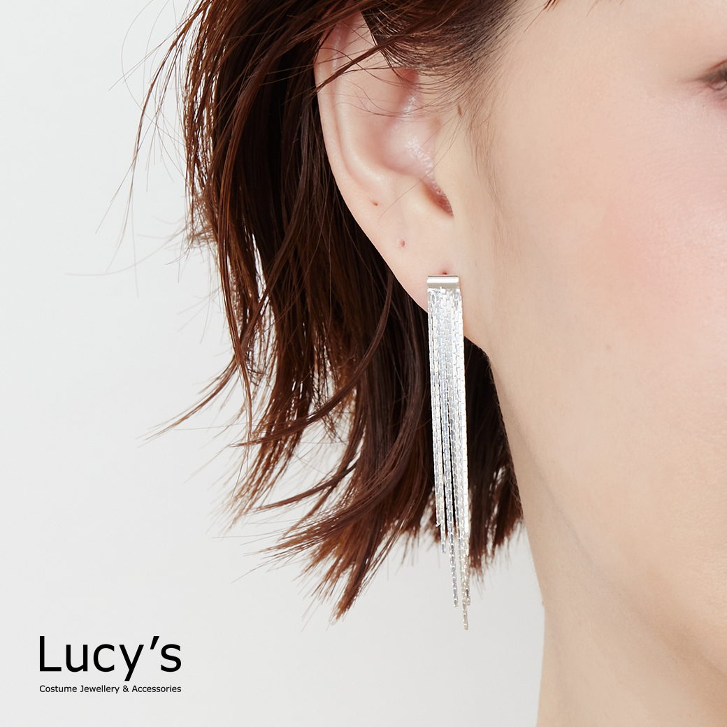 925純銀 時尚流蘇 耳環 (123216)