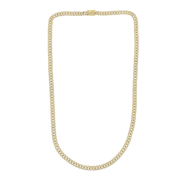 全鑽古巴鏈頸鏈