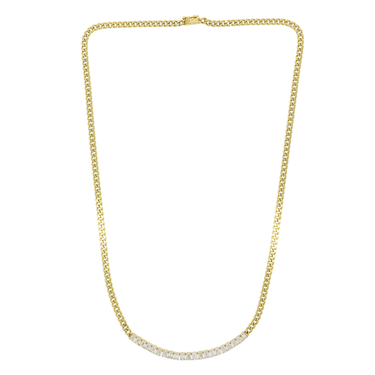 祖母綠切割鑽石頸鏈