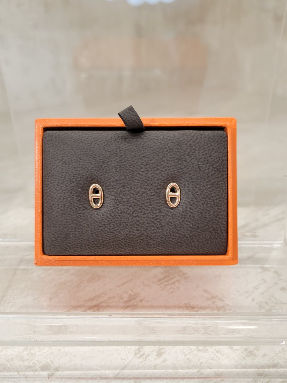 Hermes 18k Rose Gold FARANDOLE Stud Earrings 豬鼻耳環 18k玫瑰金 耳針 耳釘款