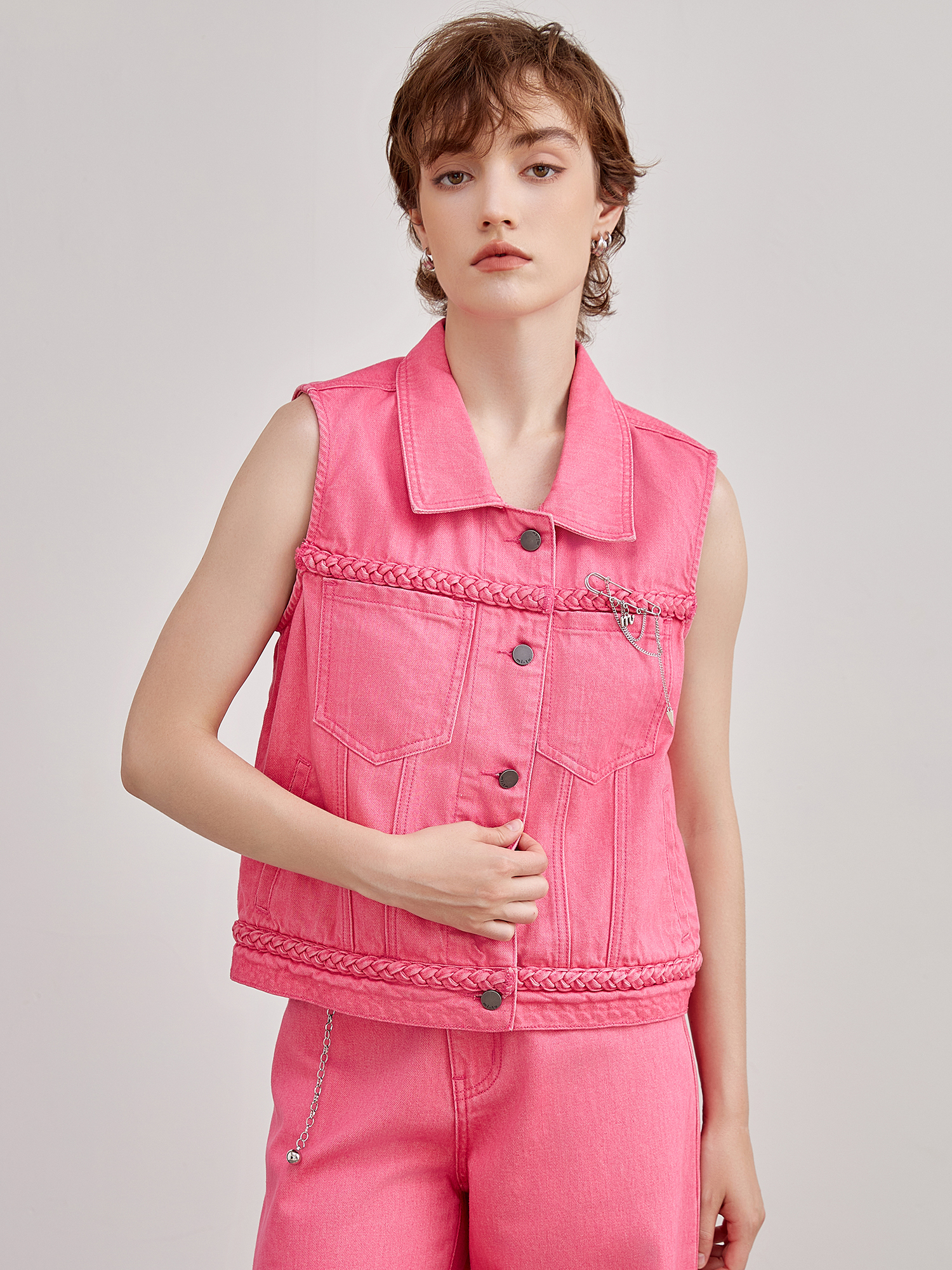 mi-tu 牛仔背心馬甲外套