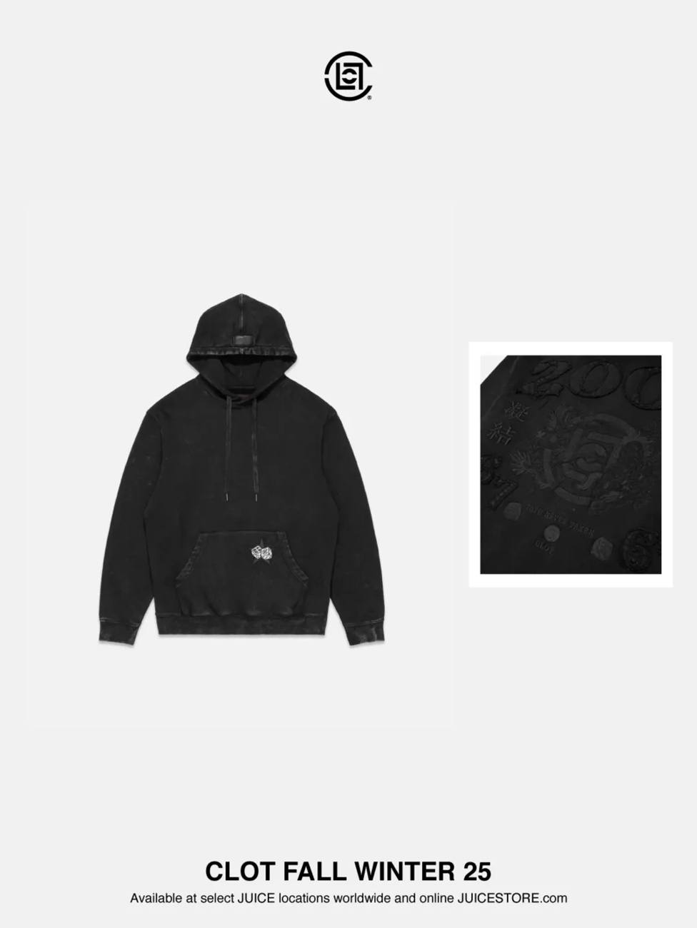 陳冠希 CLOT FW25 2003 凝結集團 中國元素 仿舊 黑色 骰子 連帽外套