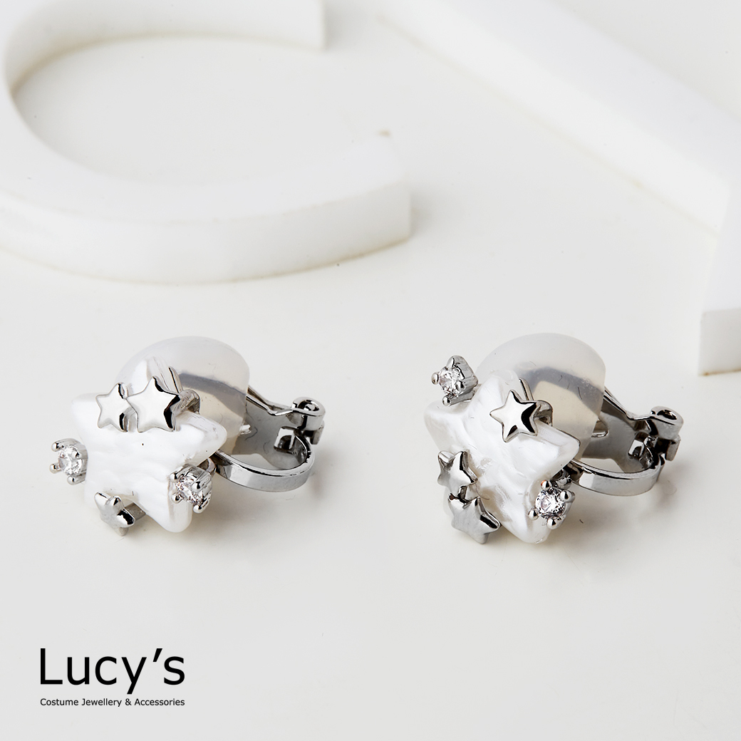 貼星 夾式耳環 (125645)