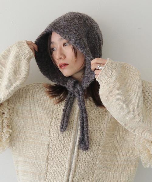 冬日の雪地約會・蓬鬆保暖針織連帽