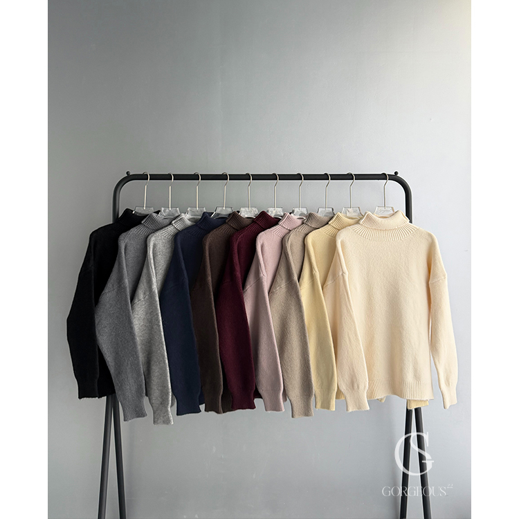 G9756 「10色′高磅糯糯高領毛衣(長版)」