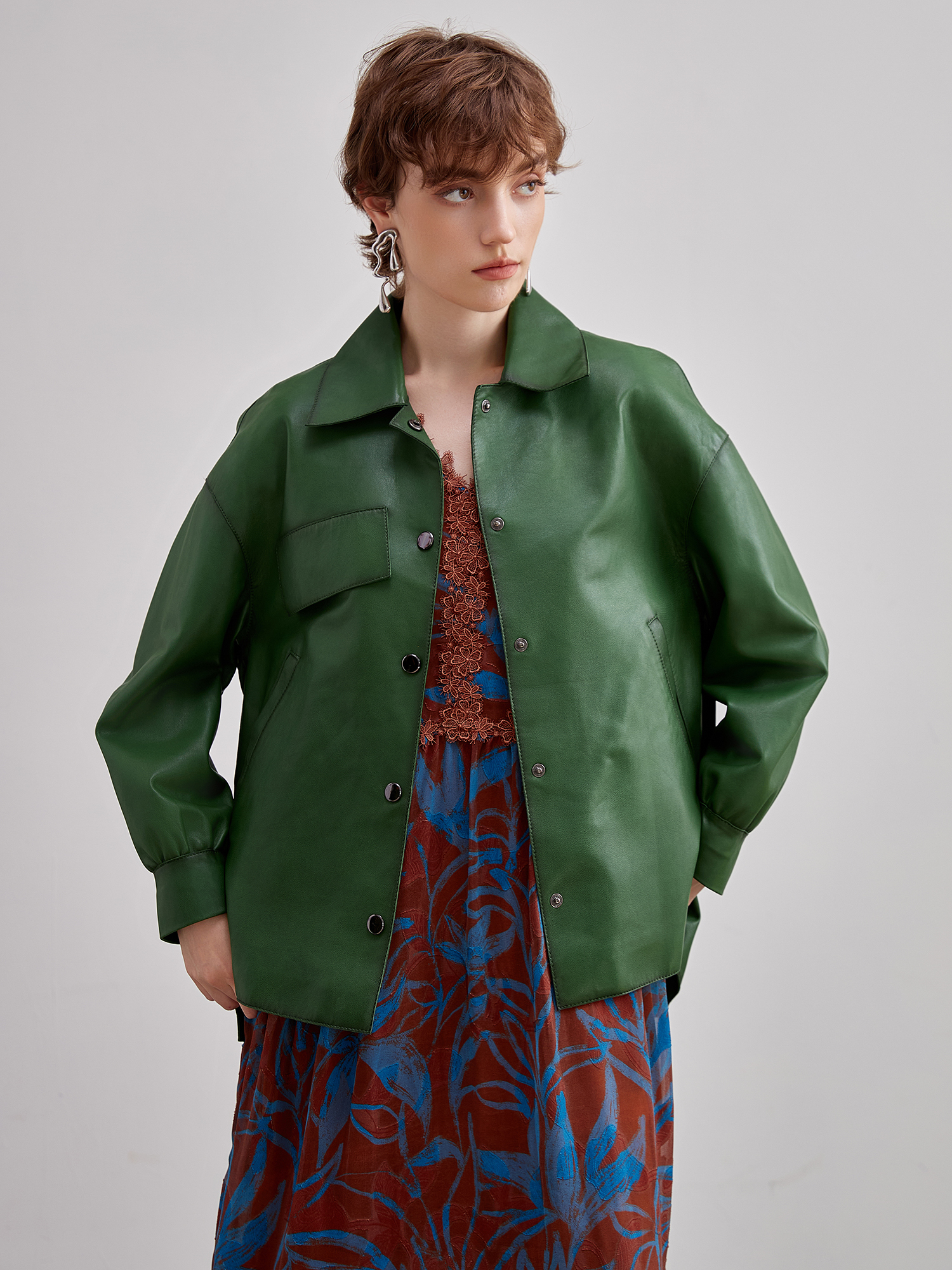 mi-tu 闊版皮衣外套