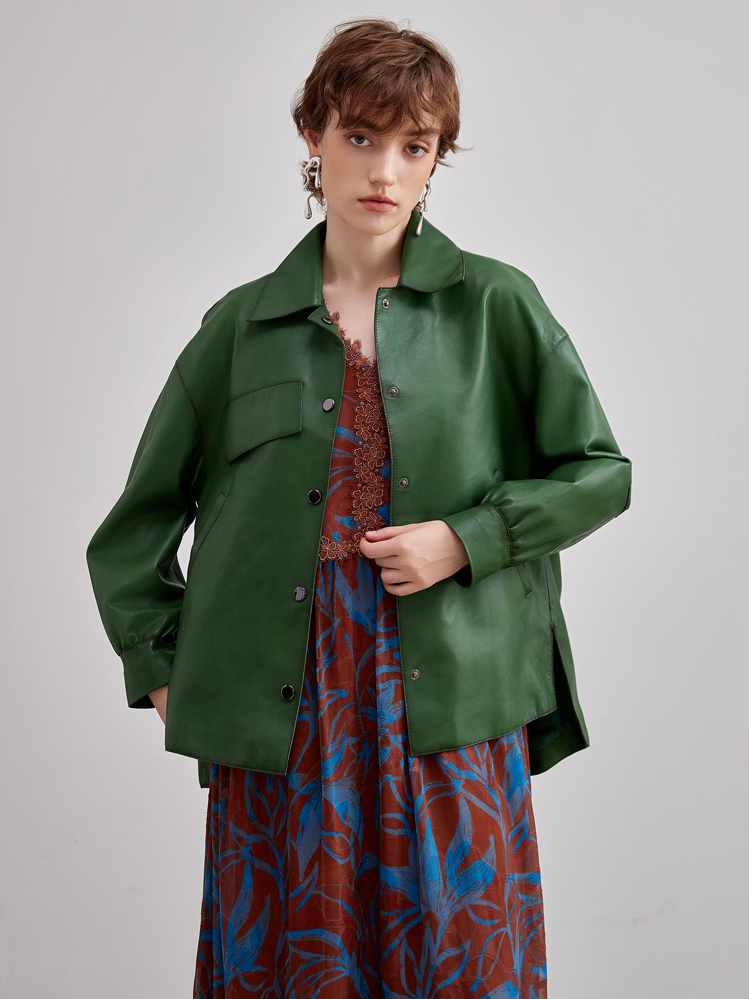 mi-tu 闊版皮衣外套