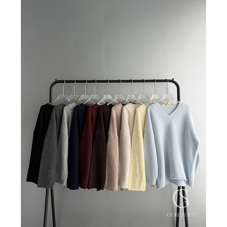 G9758「搶先版！11色週年回饋VV高磅捲邊毛衣」