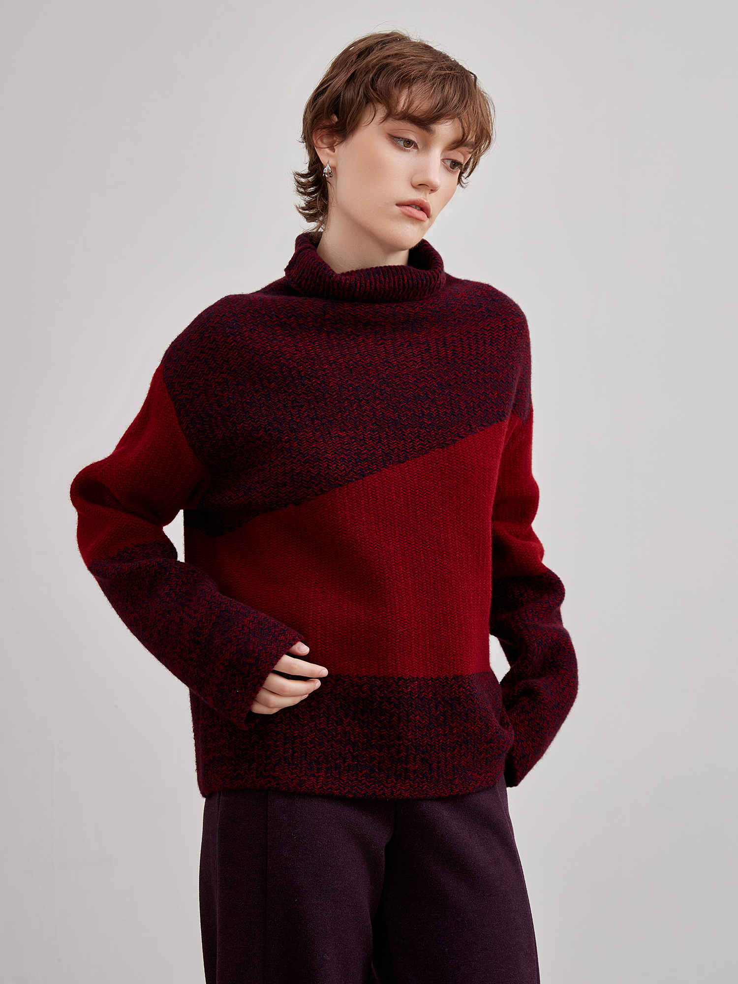 mi-tu羊毛高領毛衣