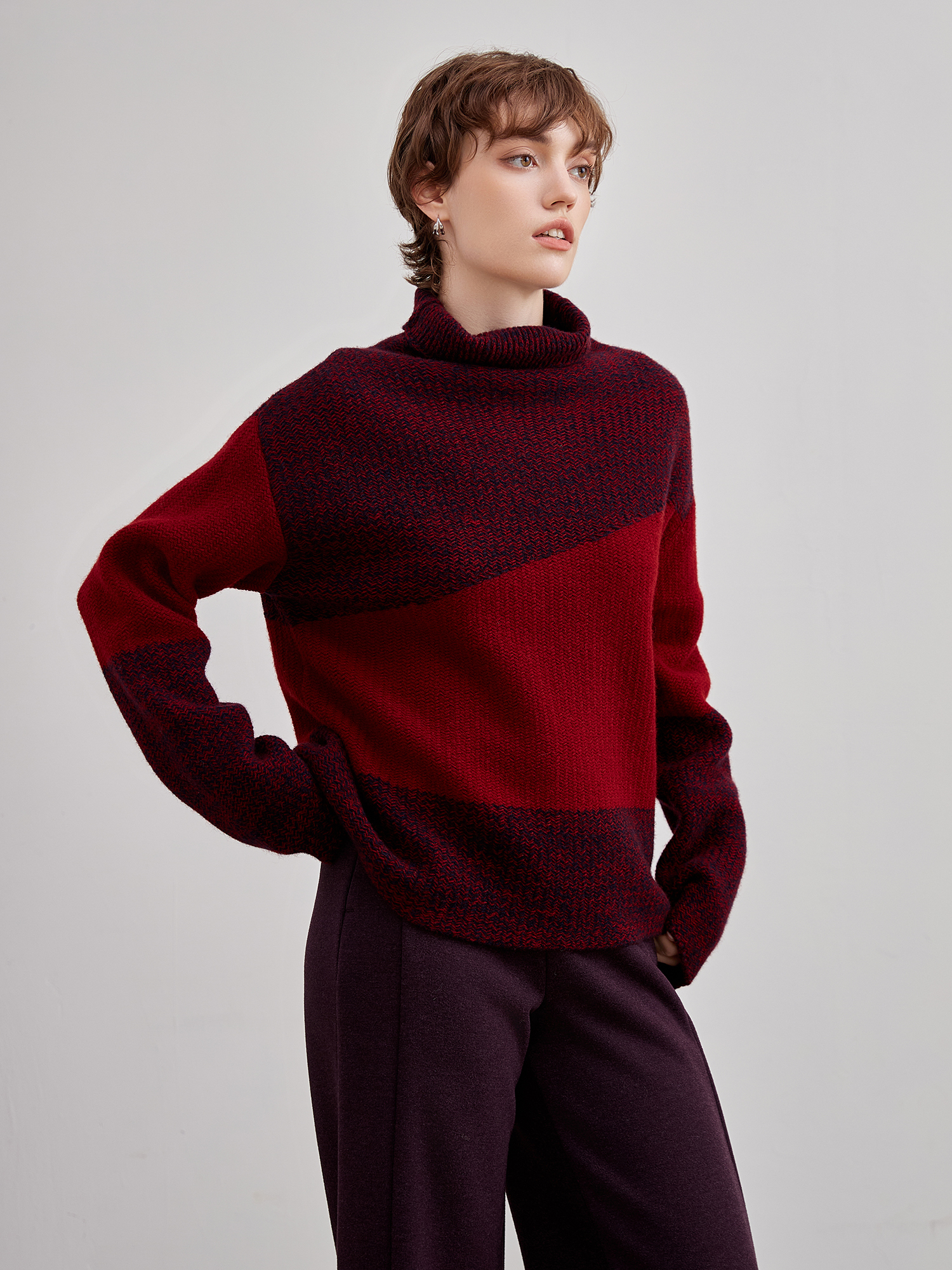 mi-tu羊毛高領毛衣