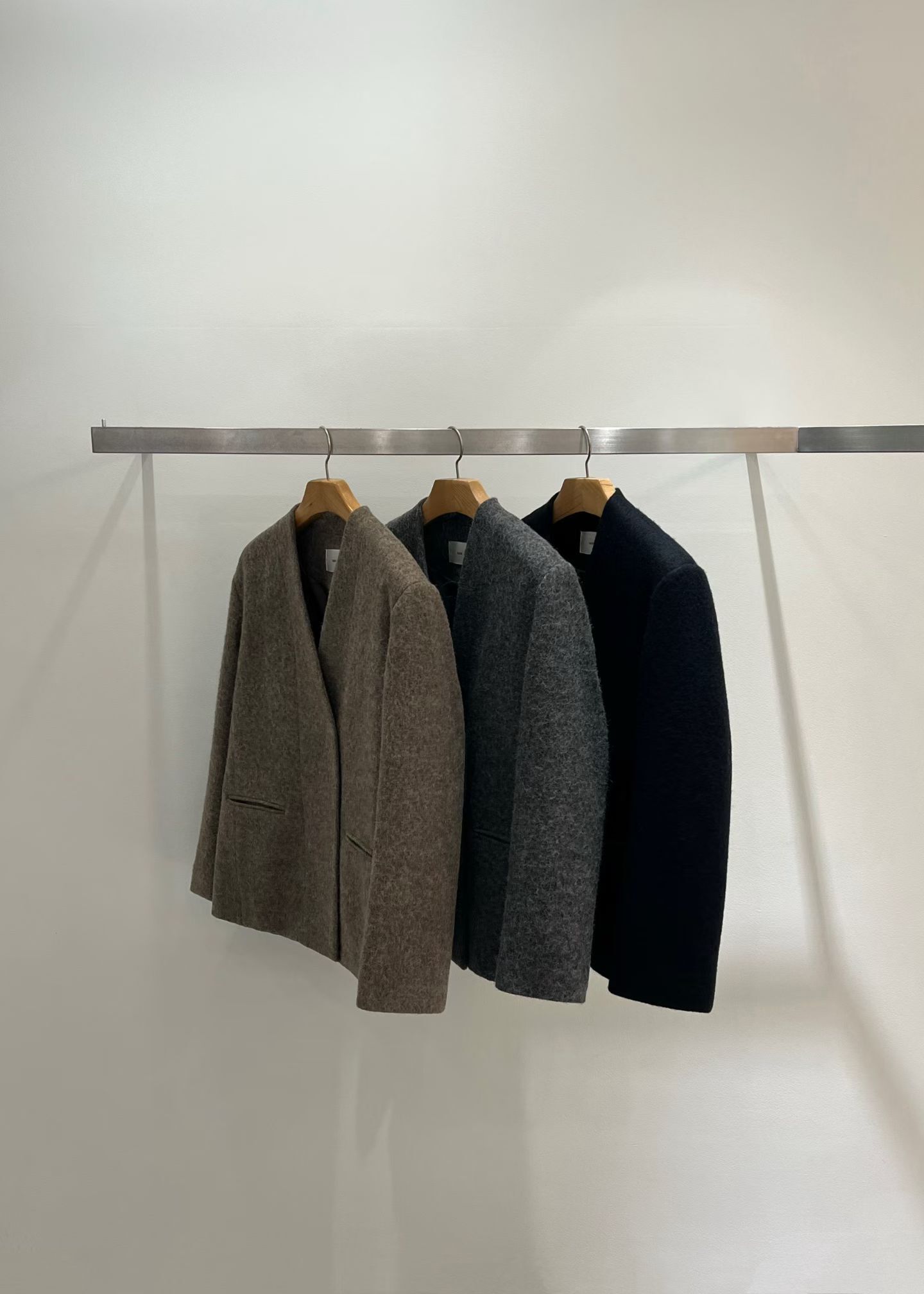 TT5218 馬海毛無領西裝外套