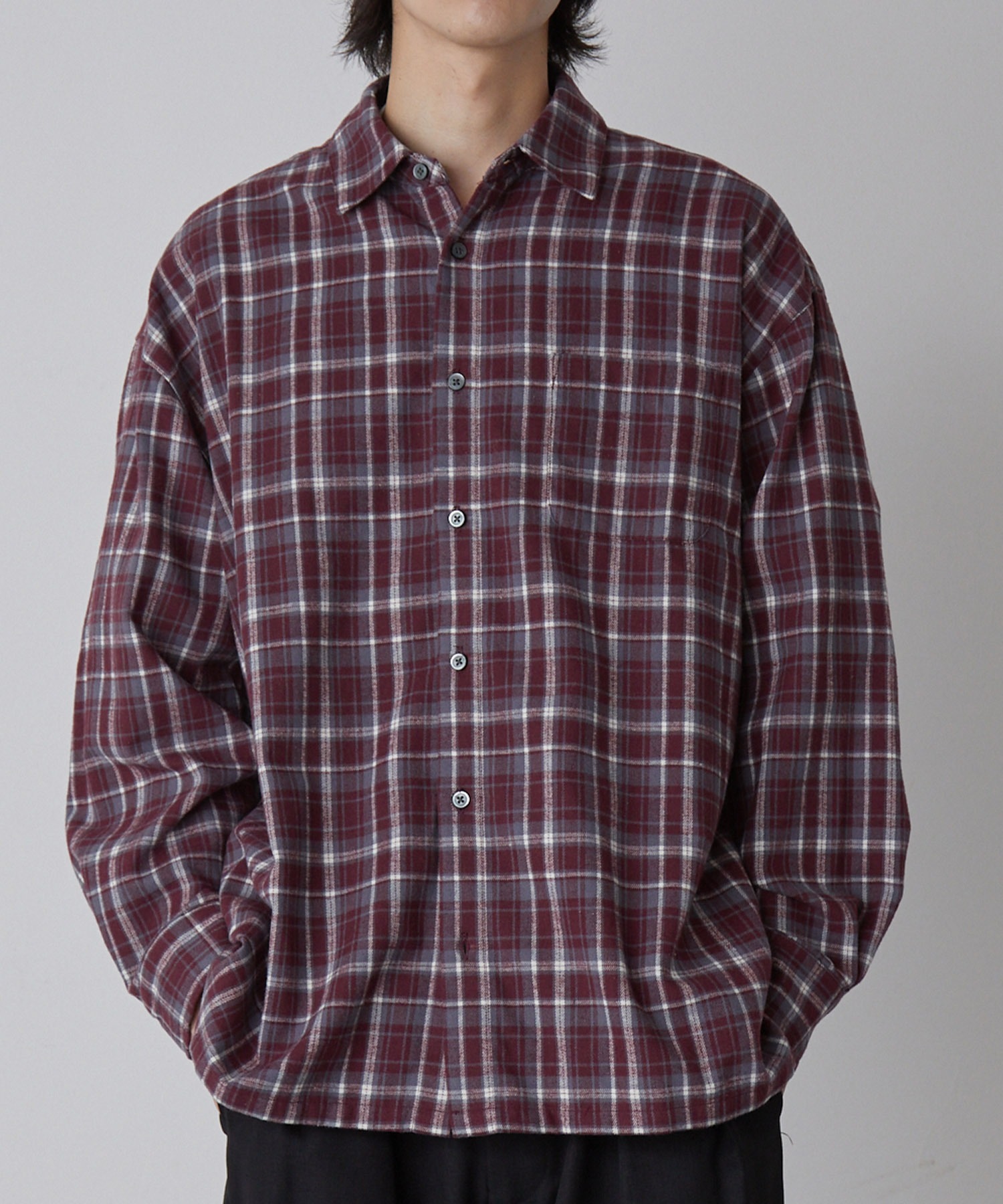 Mono mart 🇯🇵漸層小格紋法蘭絨襯衫 日系選品sh1607